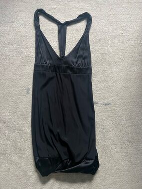 Charlotte Solnicki Mini Black Silk Dress